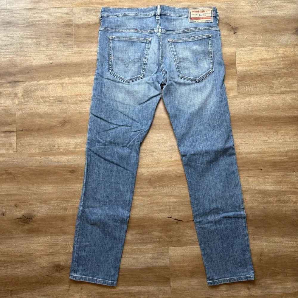Diesel D-Yennox Jeans Men 32x32 Blue Tapered Stretch Light Wash Distressed 0IHAT